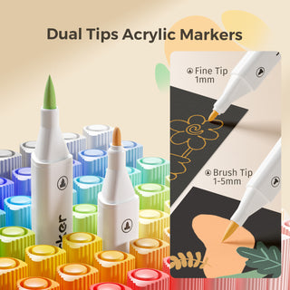 80 Color Acrylic Paint Marker Set with Dual Tip