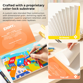 ENMY Acrylic Marker Sketch Pad with Hard Backing for Painting, Drawing, Mixed Media