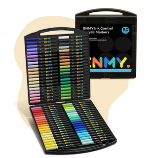 Enmy 80-Color Acrylic Paint Markers   Permanent, Fast-Drying for Rock, Canvas & Wood