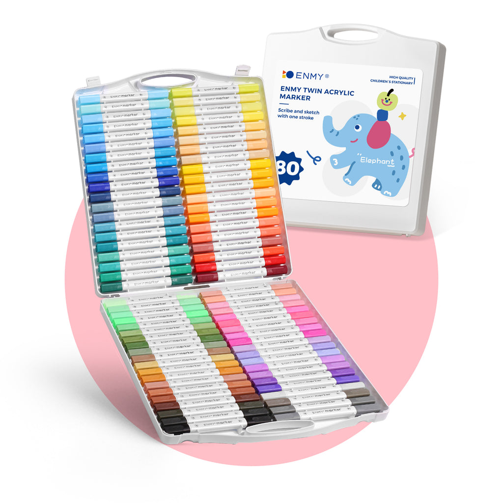 ENMY 80-Color Acrylic Paint Markers for Artists & Crafters | Dual Tips ...